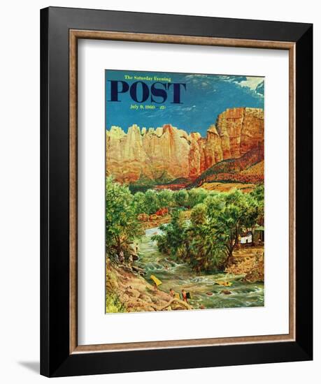 "Zion Canyon," Saturday Evening Post Cover, July 9, 1960-John Clymer-Framed Giclee Print