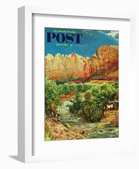 "Zion Canyon," Saturday Evening Post Cover, July 9, 1960-John Clymer-Framed Giclee Print