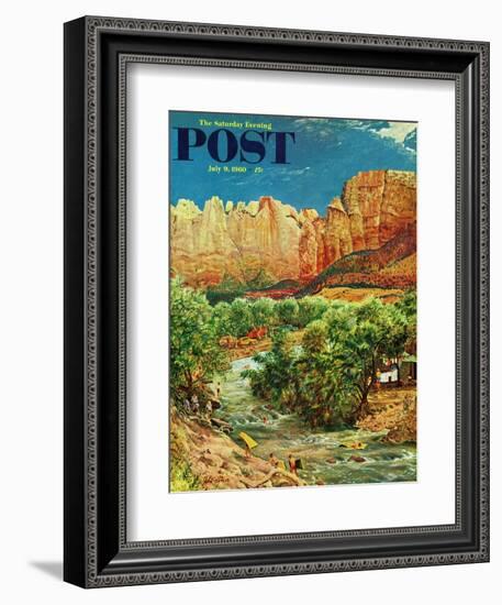 "Zion Canyon," Saturday Evening Post Cover, July 9, 1960-John Clymer-Framed Giclee Print