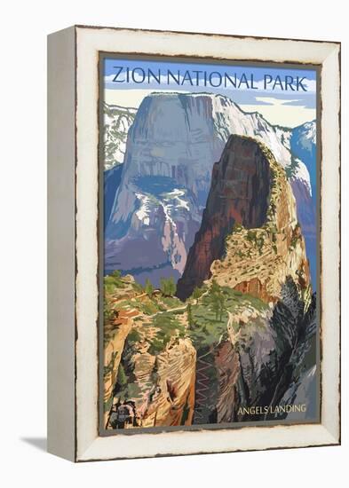 Zion National Park - Angels Landing-Lantern Press-Framed Stretched Canvas