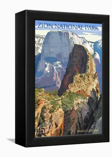 Zion National Park - Angels Landing-Lantern Press-Framed Stretched Canvas