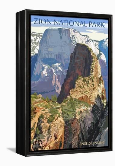 Zion National Park - Angels Landing-Lantern Press-Framed Stretched Canvas