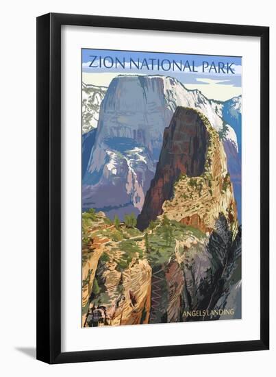 Zion National Park - Angels Landing-Lantern Press-Framed Premium Giclee Print