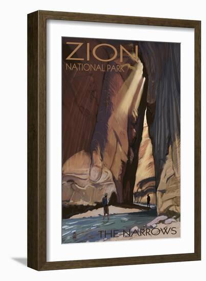 Zion National Park - the Narrows, c.2009-Lantern Press-Framed Art Print