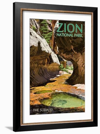 Zion National Park - The Subway-Lantern Press-Framed Art Print