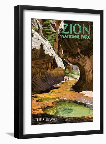 Zion National Park - The Subway-Lantern Press-Framed Art Print