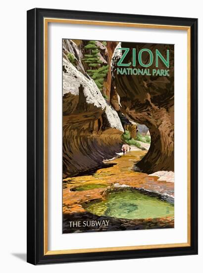 Zion National Park - The Subway-Lantern Press-Framed Art Print