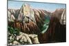 Zion National Park, Utah - View of Angels Landing and the Great White Throne-Lantern Press-Mounted Art Print