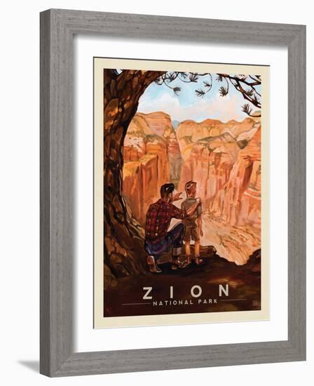 Zion National Park: View From The Top-Anderson Design Group-Framed Art Print