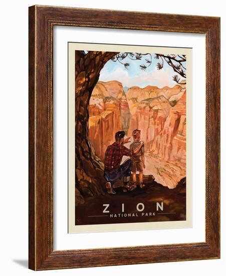 Zion National Park: View From The Top-Anderson Design Group-Framed Art Print