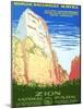 Zion National Park Vintage Travel Poster-null-Mounted Art Print