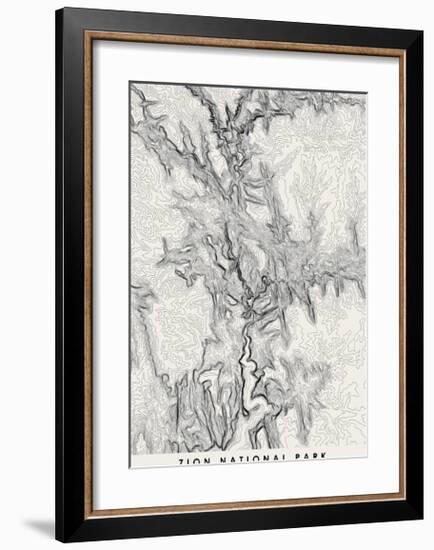 Zion Topographical Print-null-Framed Art Print