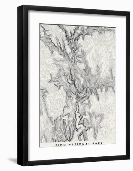 Zion Topographical Print-null-Framed Art Print