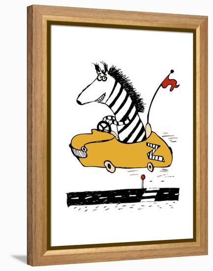 Zippy Zebra-Carla Martell-Framed Premier Image Canvas