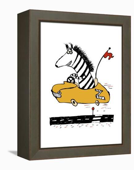 Zippy Zebra-Carla Martell-Framed Premier Image Canvas