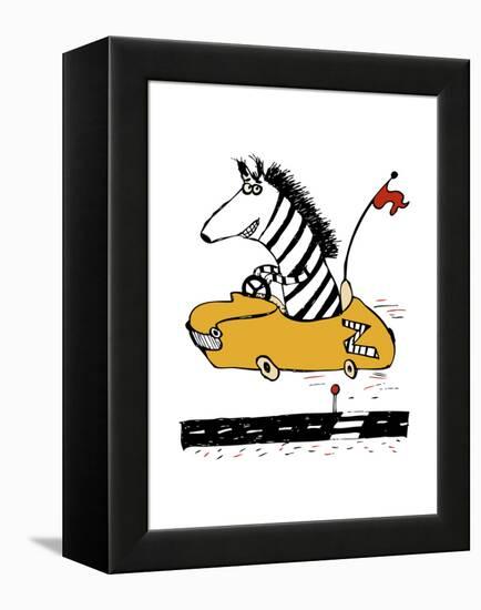 Zippy Zebra-Carla Martell-Framed Premier Image Canvas