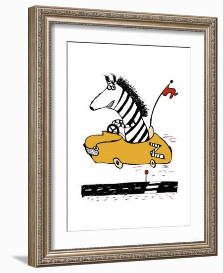 Zippy Zebra-Carla Martell-Framed Giclee Print