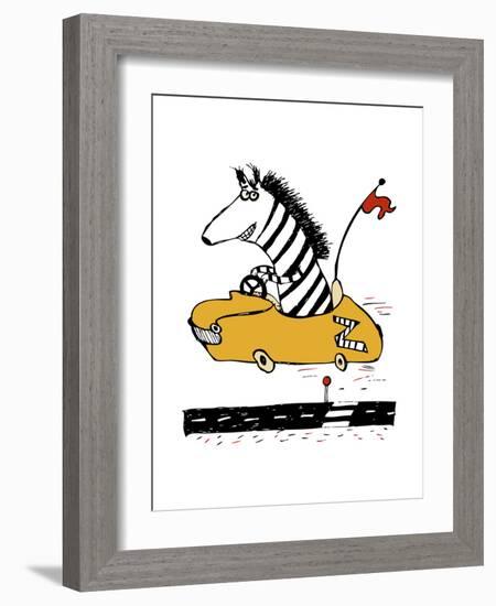 Zippy Zebra-Carla Martell-Framed Giclee Print