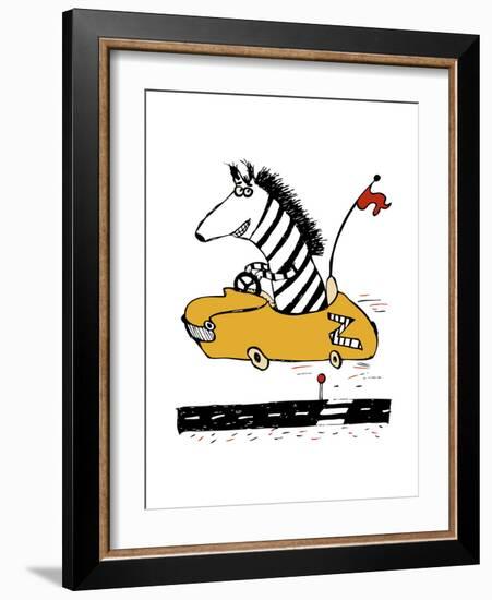 Zippy Zebra-Carla Martell-Framed Giclee Print