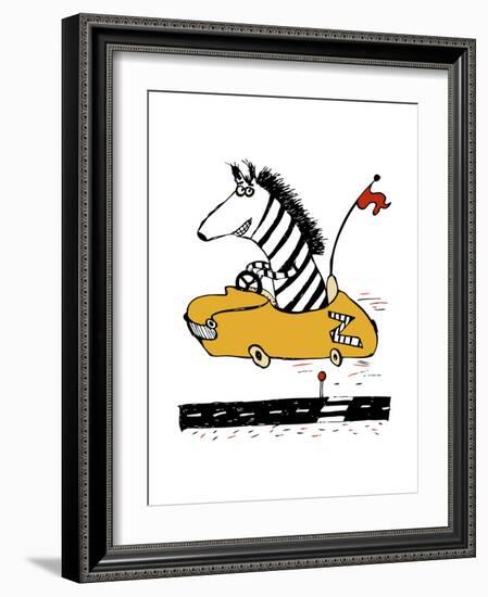 Zippy Zebra-Carla Martell-Framed Giclee Print