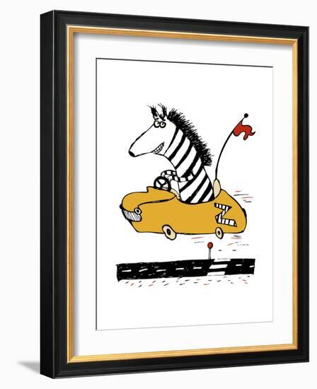 Zippy Zebra-Carla Martell-Framed Giclee Print