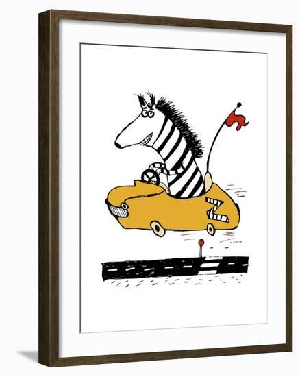 Zippy Zebra-Carla Martell-Framed Giclee Print