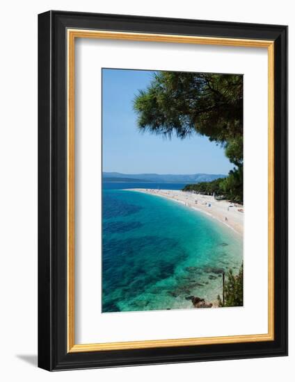 Zlatni Rat Beach with Hvar Island in the Background, Bol, Brac Island, Dalmatia, Croatia-null-Framed Photographic Print