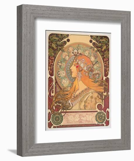 Zodiac, 1896-Alphonse Mucha-Framed Giclee Print