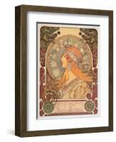 Zodiac, 1896-Alphonse Mucha-Framed Giclee Print
