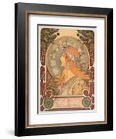 Zodiac, 1896-Alphonse Mucha-Framed Giclee Print