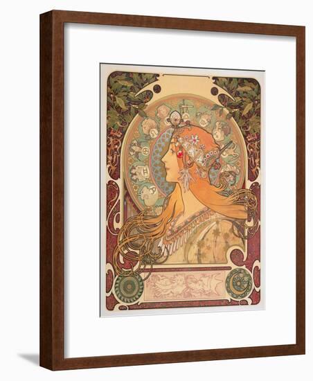 Zodiac, 1896-Alphonse Mucha-Framed Giclee Print