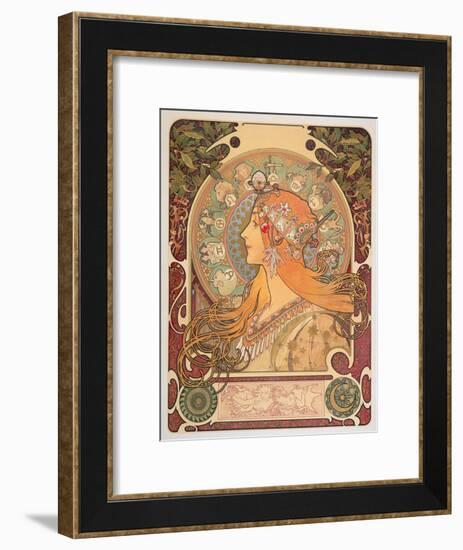 Zodiac, 1896-Alphonse Mucha-Framed Giclee Print