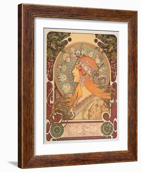 Zodiac, 1896-Alphonse Mucha-Framed Giclee Print