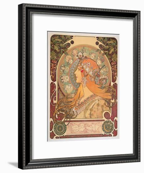 Zodiac, 1896-Alphonse Mucha-Framed Giclee Print