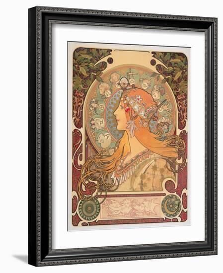 Zodiac, 1896-Alphonse Mucha-Framed Giclee Print