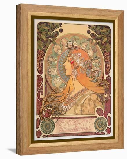 Zodiac, 1896-Alphonse Mucha-Framed Premier Image Canvas