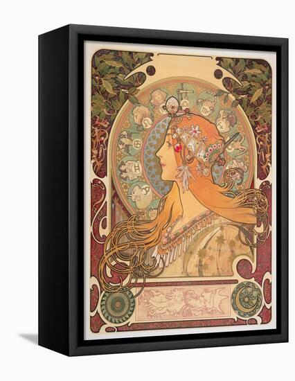 Zodiac, 1896-Alphonse Mucha-Framed Premier Image Canvas