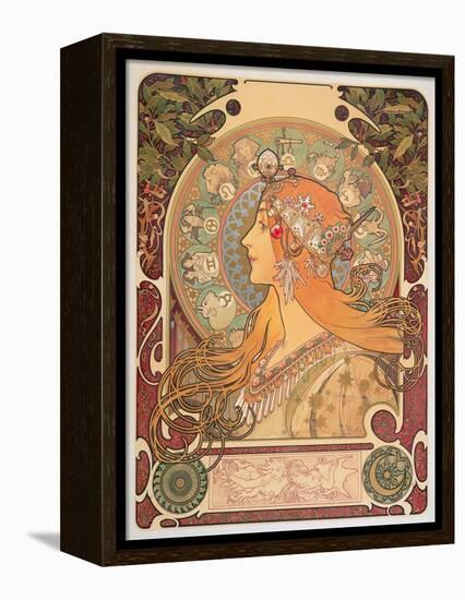 Zodiac, 1896-Alphonse Mucha-Framed Premier Image Canvas