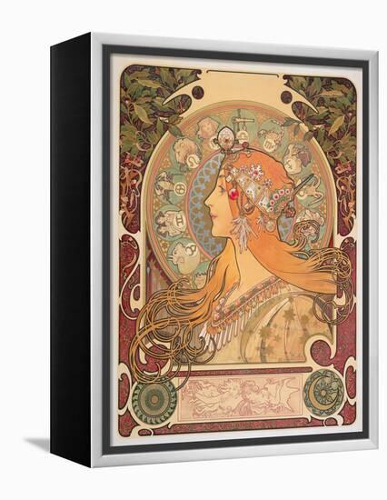 Zodiac, 1896-Alphonse Mucha-Framed Premier Image Canvas