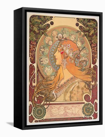 Zodiac, 1896-Alphonse Mucha-Framed Premier Image Canvas