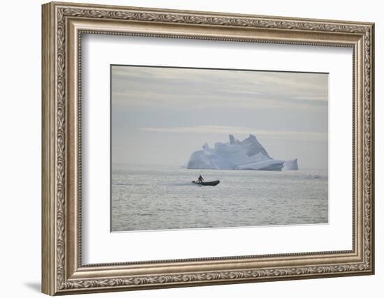 Zodiac Boat near an Iceberg-DLILLC-Framed Photographic Print