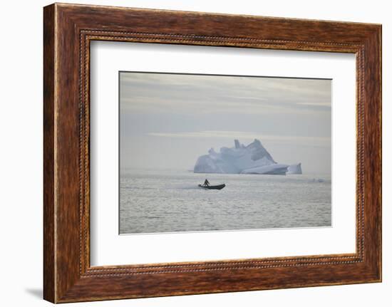 Zodiac Boat near an Iceberg-DLILLC-Framed Photographic Print