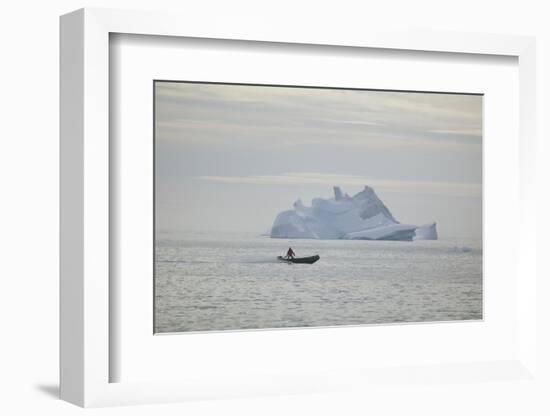 Zodiac Boat near an Iceberg-DLILLC-Framed Photographic Print