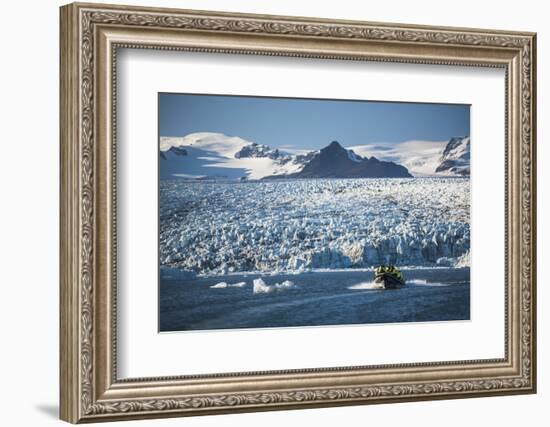 Zodiac Boat Tour on Jokulsarlon Glacier Lagoon, Polar Regions-Matthew Williams-Ellis-Framed Photographic Print