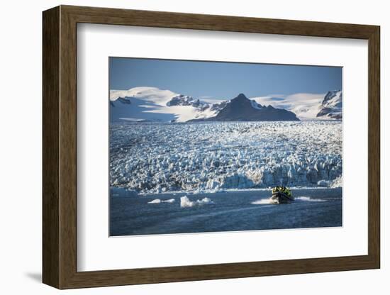 Zodiac Boat Tour on Jokulsarlon Glacier Lagoon, Polar Regions-Matthew Williams-Ellis-Framed Photographic Print