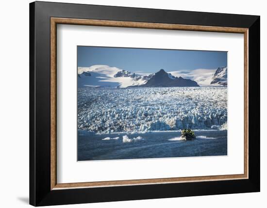 Zodiac Boat Tour on Jokulsarlon Glacier Lagoon, Polar Regions-Matthew Williams-Ellis-Framed Photographic Print