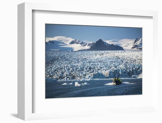 Zodiac Boat Tour on Jokulsarlon Glacier Lagoon, Polar Regions-Matthew Williams-Ellis-Framed Photographic Print