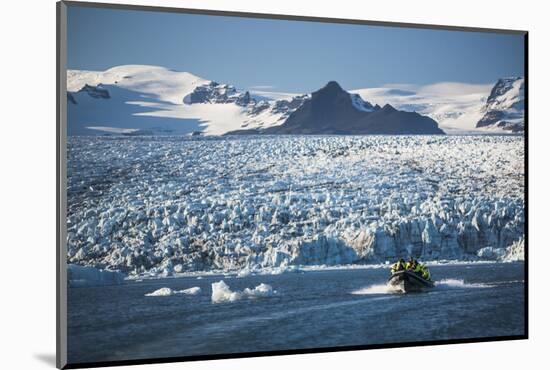 Zodiac Boat Tour on Jokulsarlon Glacier Lagoon, Polar Regions-Matthew Williams-Ellis-Mounted Photographic Print