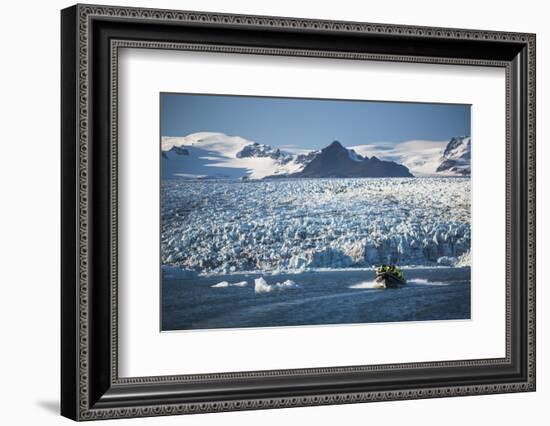 Zodiac Boat Tour on Jokulsarlon Glacier Lagoon, Polar Regions-Matthew Williams-Ellis-Framed Photographic Print