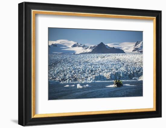 Zodiac Boat Tour on Jokulsarlon Glacier Lagoon, Polar Regions-Matthew Williams-Ellis-Framed Photographic Print